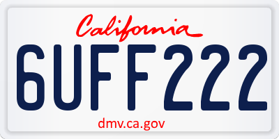 CA license plate 6UFF222