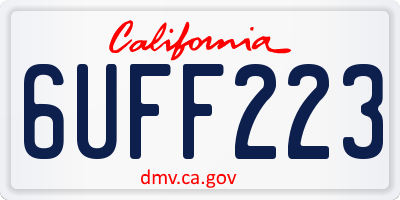 CA license plate 6UFF223