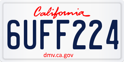 CA license plate 6UFF224