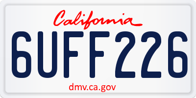 CA license plate 6UFF226