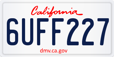 CA license plate 6UFF227