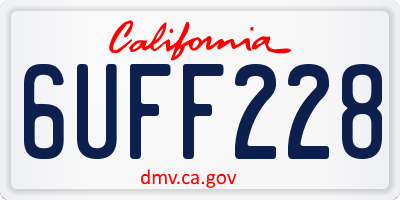 CA license plate 6UFF228