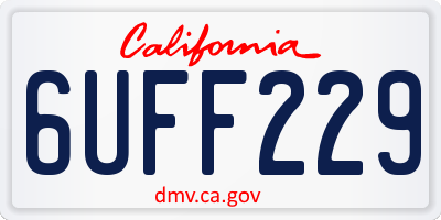 CA license plate 6UFF229