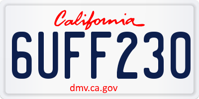 CA license plate 6UFF230