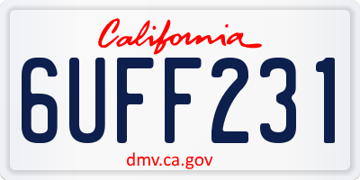 CA license plate 6UFF231
