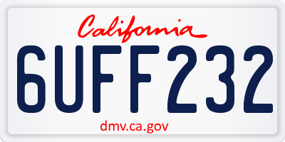 CA license plate 6UFF232
