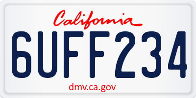 CA license plate 6UFF234