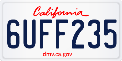 CA license plate 6UFF235