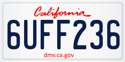CA license plate 6UFF236