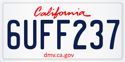 CA license plate 6UFF237