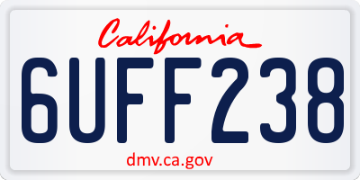 CA license plate 6UFF238
