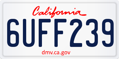 CA license plate 6UFF239