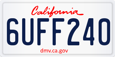CA license plate 6UFF240