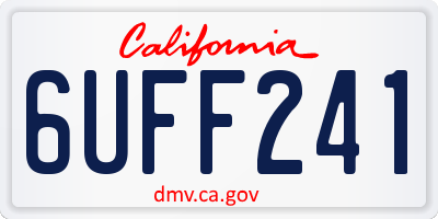 CA license plate 6UFF241