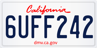 CA license plate 6UFF242