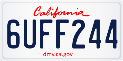 CA license plate 6UFF244