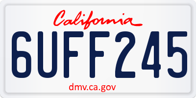 CA license plate 6UFF245