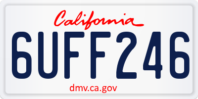 CA license plate 6UFF246