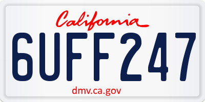 CA license plate 6UFF247