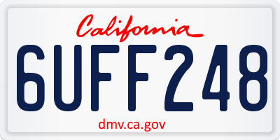 CA license plate 6UFF248