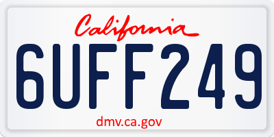 CA license plate 6UFF249