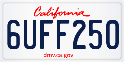 CA license plate 6UFF250