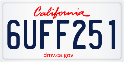 CA license plate 6UFF251