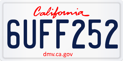 CA license plate 6UFF252