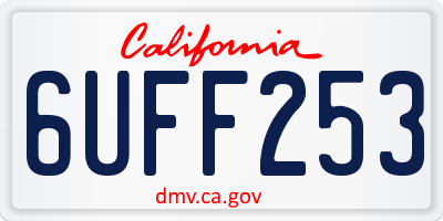 CA license plate 6UFF253