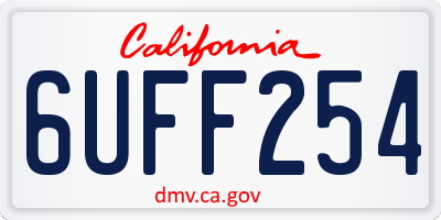CA license plate 6UFF254