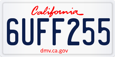 CA license plate 6UFF255