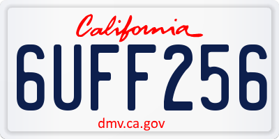 CA license plate 6UFF256