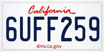 CA license plate 6UFF259