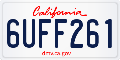 CA license plate 6UFF261