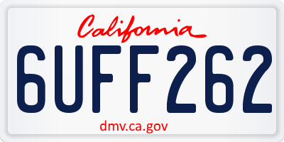 CA license plate 6UFF262