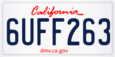 CA license plate 6UFF263