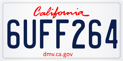 CA license plate 6UFF264