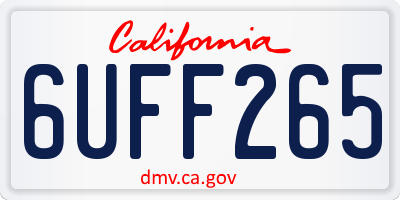 CA license plate 6UFF265