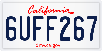 CA license plate 6UFF267