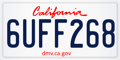 CA license plate 6UFF268