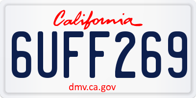 CA license plate 6UFF269