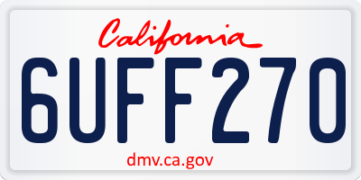 CA license plate 6UFF270