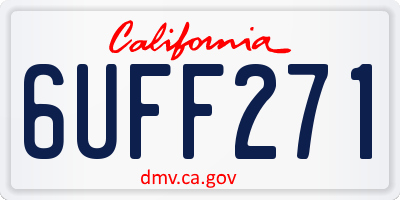 CA license plate 6UFF271
