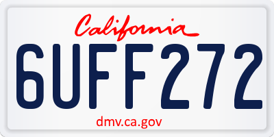 CA license plate 6UFF272