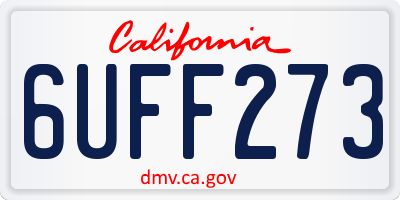 CA license plate 6UFF273