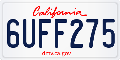 CA license plate 6UFF275