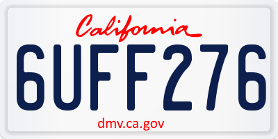 CA license plate 6UFF276