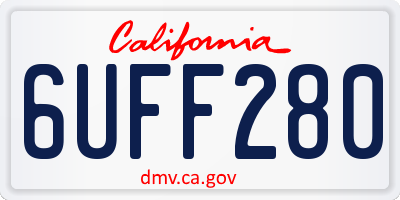 CA license plate 6UFF280