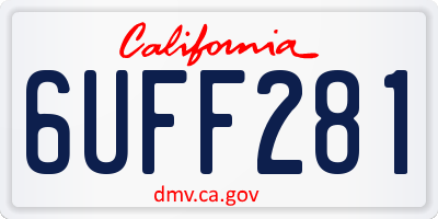 CA license plate 6UFF281