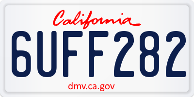 CA license plate 6UFF282